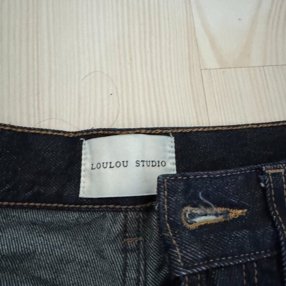 Loulou Studio Samur Dark Wash Jeans - Picture 2 of 7
